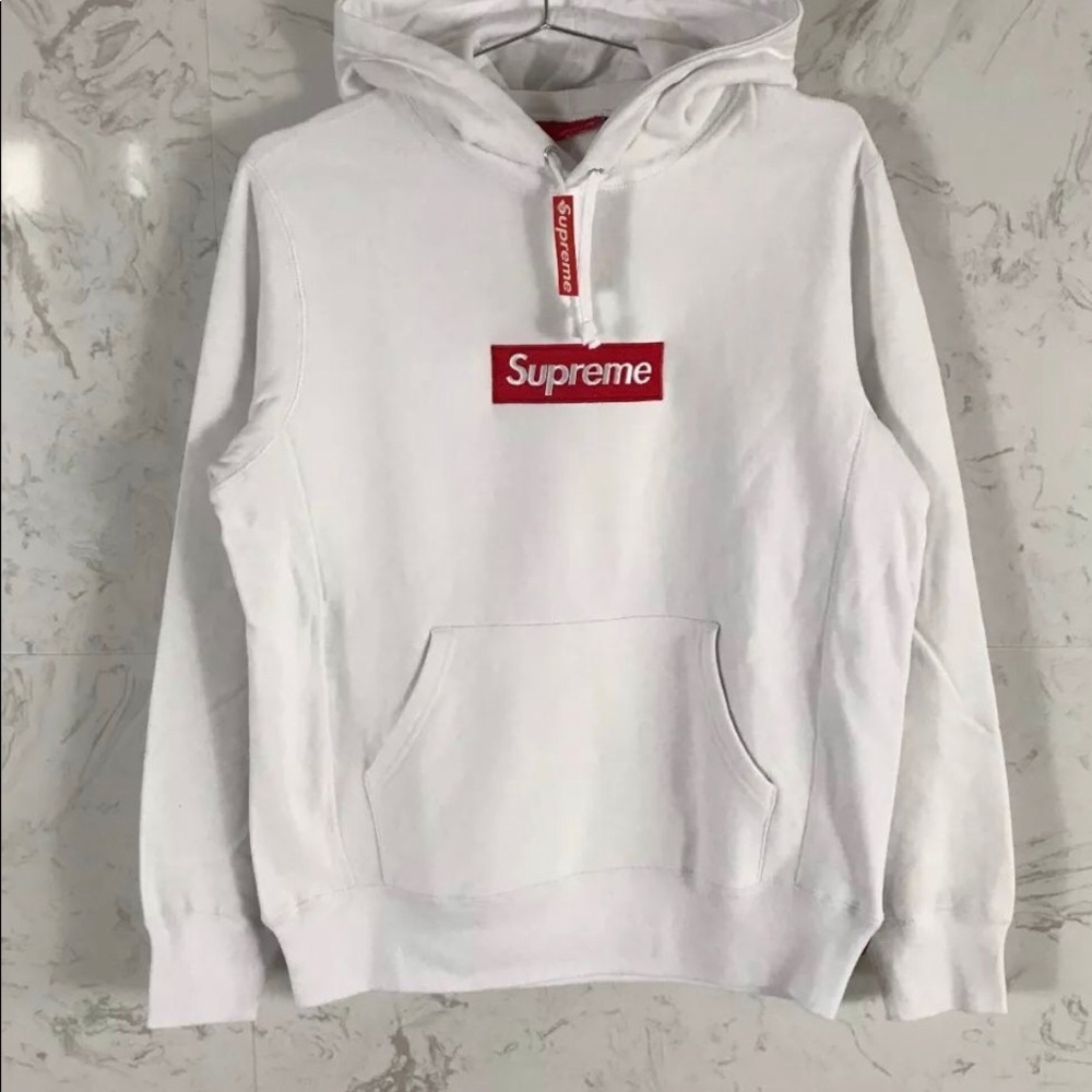 Supreme Box Logo Hoodie- White ; FW16